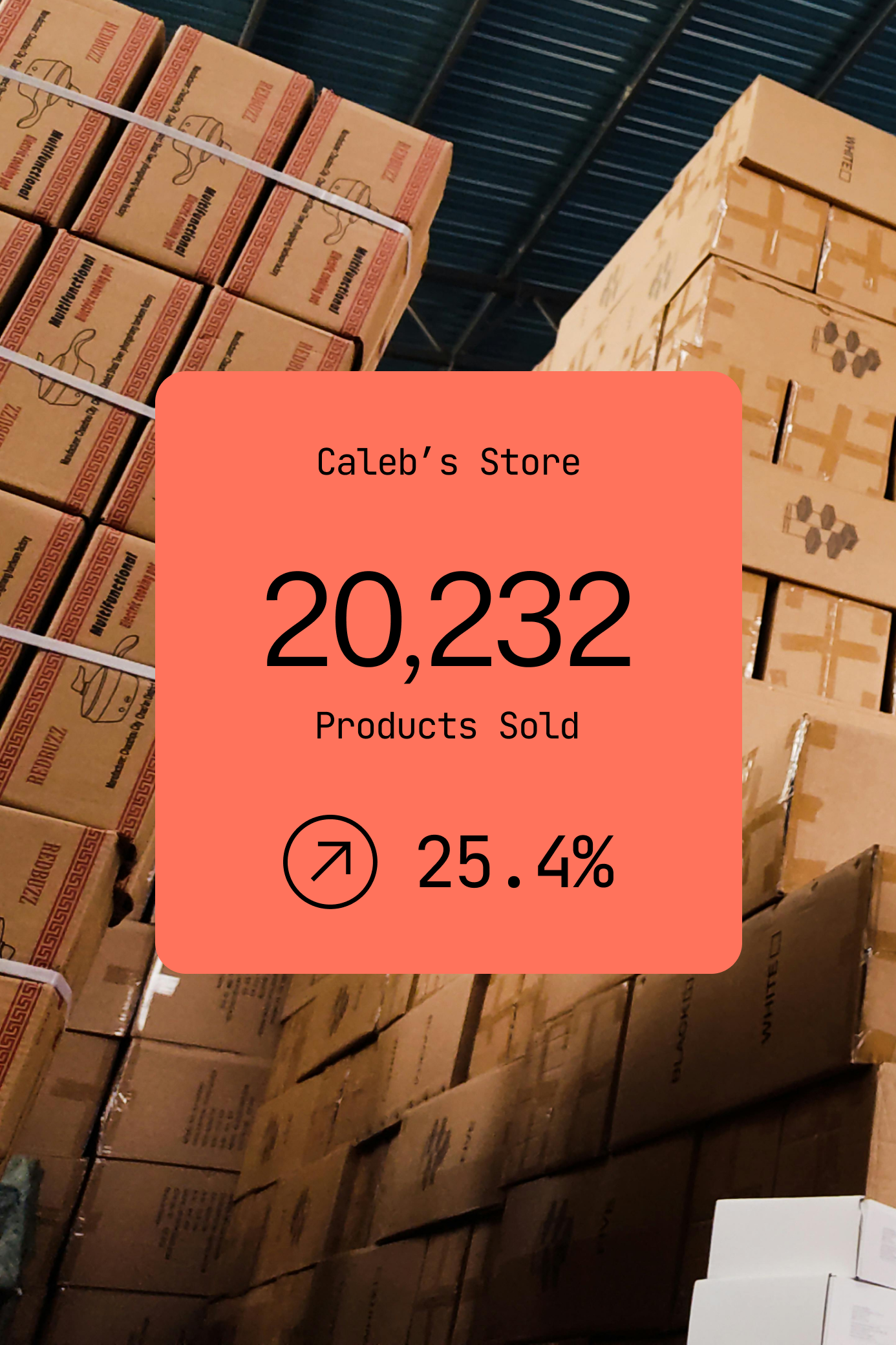 UI card displaying energy consumption data on a light fabric background